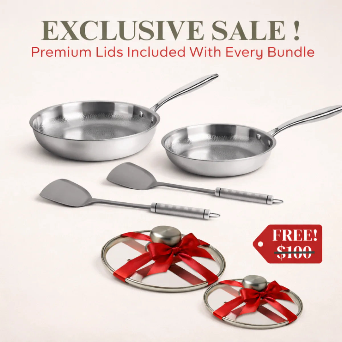Titanium Hammered Pan Pro Duo Set + FREE LIDS